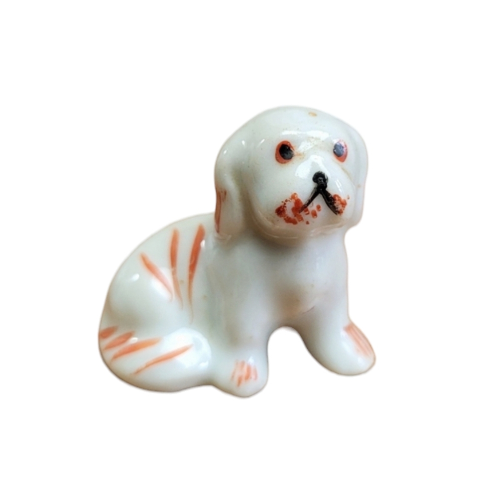 Vintage Miniature Japanese Porcelain Dog Figurine